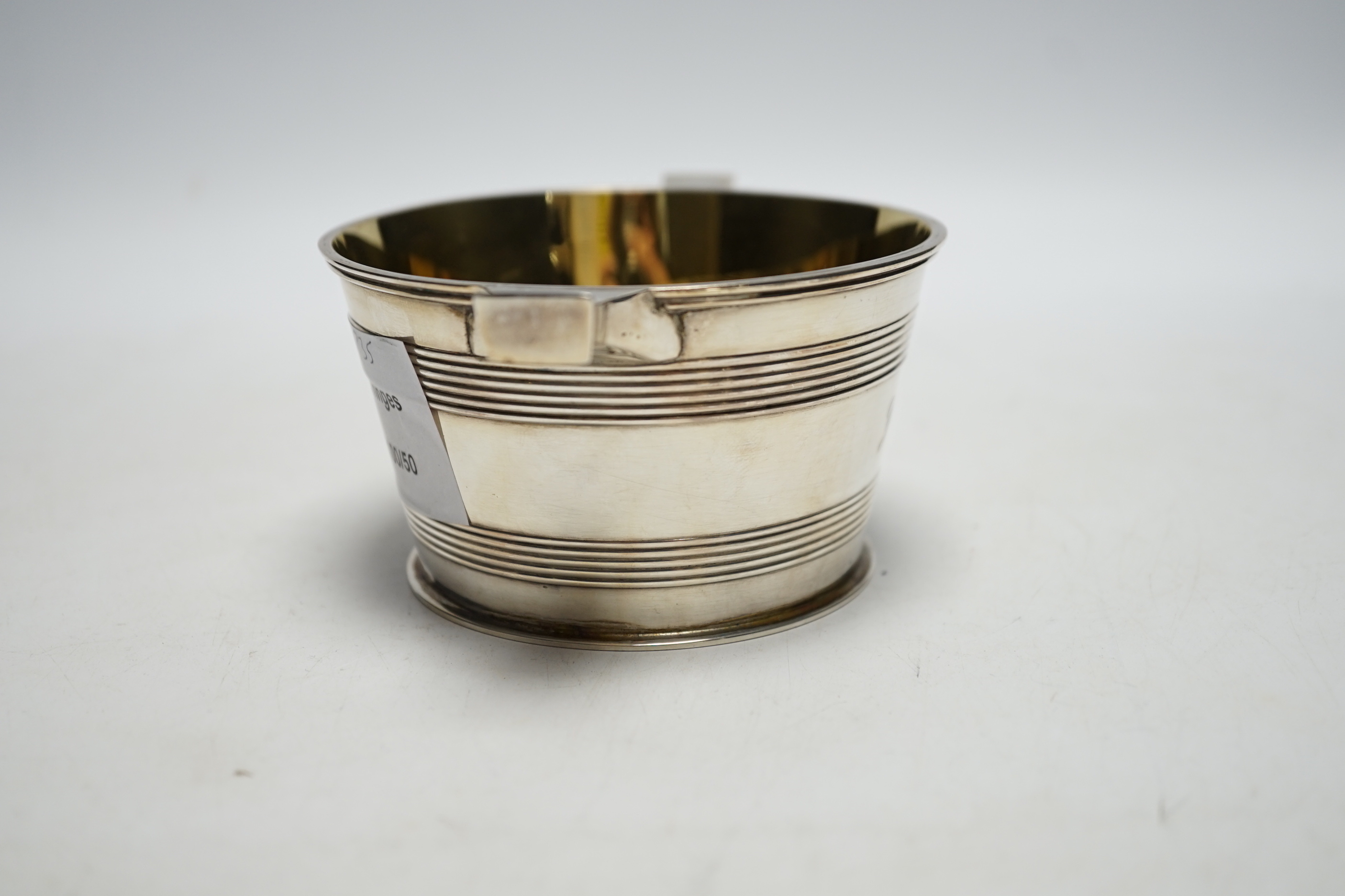 A late Victorian Scottish silver sugar bowl , modelled as a tub with lug handles, Hamilton & Inches, Edinburgh, 1898, 13.7cm, 7.4oz.